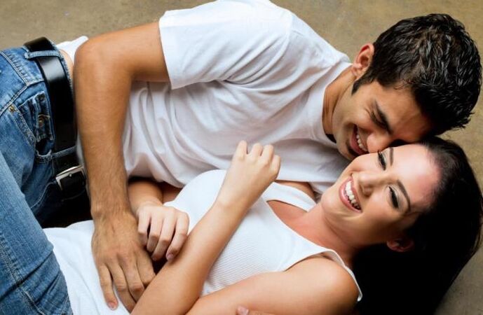 A man gets excited when touching a girl